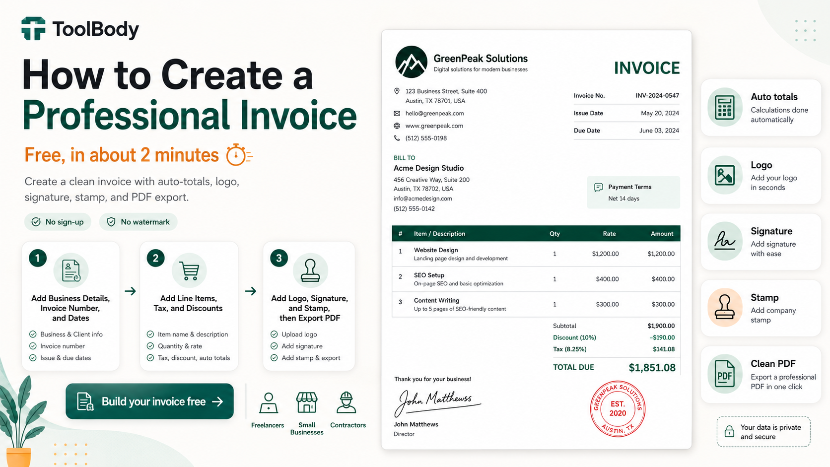 How to Create a Professional Invoice (Free, in About 2 Minutes)